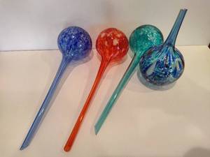 lot 64 image: Blown Glass Watering Sticks