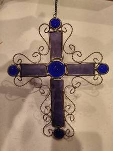 lot 54 image: Stained Glass Cross