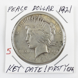 1921 Peace Dollar, First Year, KEY DATE!
