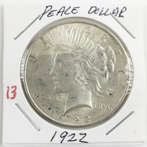 lot 13 image: 1922 Peace Dollar