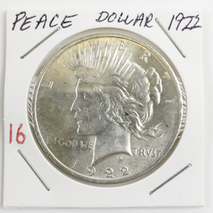 lot 16 image: 1922 Peace Dollar