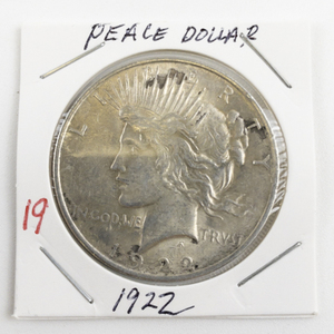 lot 19 image: 1922 Peace Dollar