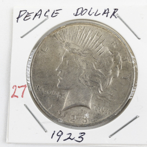 lot 27 image: 1923 Peace Dollar