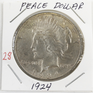lot 28 image: 1924 Peace Dollar
