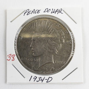 lot 38 image: 1934-D Peace Dollar