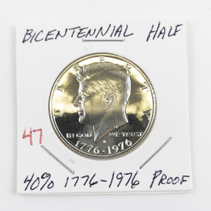lot 47 image: 1776-1976 Bicentennial Kennedy Half 40% silver Proof