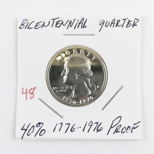 lot 48 image: 1776-1976 Bicentennial Washington quarter 40% silver Proof