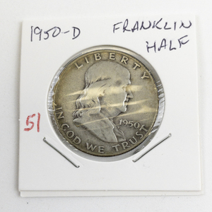 lot 51 image: 1950-D Franklin Half Dollar