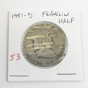 lot 53 image: 1951-D Franklin Half Dollar