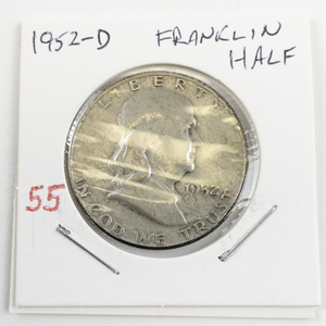 lot 55 image: 1952-D Franklin Half Dollar