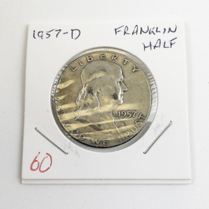 lot 60 image: 1957-D Franklin Half Dollar