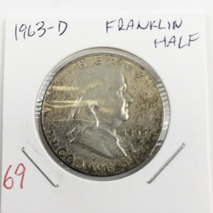 lot 69 image: 1963-D Franklin Half Dollar