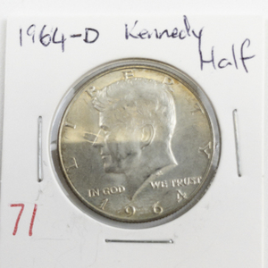 lot 71 image: 1964-D Kennedy Half Dollar