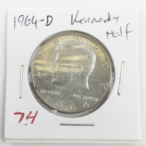 lot 74 image: 1964-D Kennedy Half Dollar