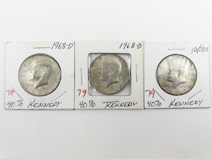 lot 79 image: 3) 1968-D 40% silver Kennedy Half Dollars