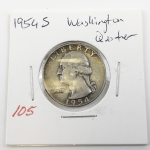 lot 105 image: 1954-S Washington Quarter