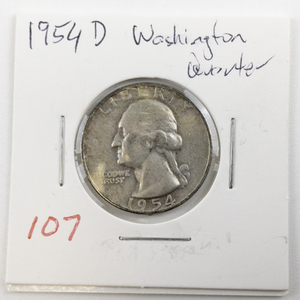 lot 107 image: 1954-D Washington Quarter