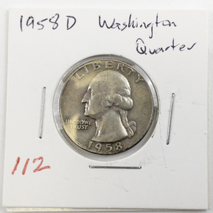 lot 112 image: 1958-D Washington Quarter