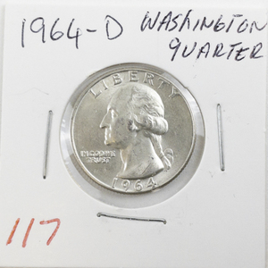 lot 117 image: 1964-D Washington Quarter