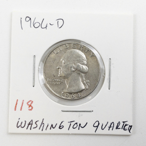 lot 118 image: 1964-D Washington Quarter