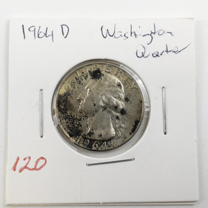 lot 120 image: 1964-D Washington Quarter