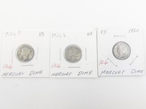 lot 126 image: 1924, 1924-S, 1920 Mercury Dimes