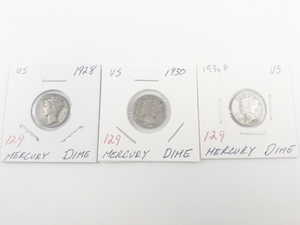 lot 129 image: 1928, 1930, 1934 Mercury Dimes