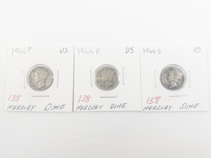 lot 138 image: 1944, 1944-D, 1944-S Mercury Dimes