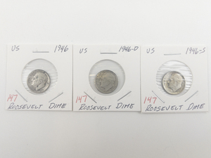 lot 147 image: 1946, 1946-D, 1946-S Roosevelt Dimes