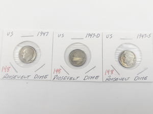 lot 148 image: 1947, 1947-D, 1947-S Roosevelt Dimes