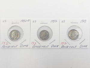 lot 152 image: 1949, 1952, 1952-D Roosevelt Dimes