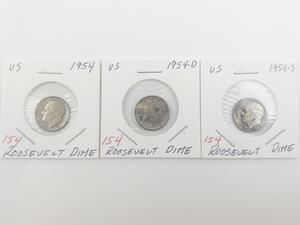 lot 154 image: 1954, 1954-D, 1954-S Roosevelt Dimes