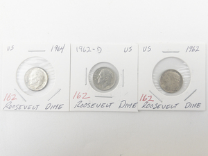 lot 162 image: 1962, 1962-D, 1964 Roosevelt Dimes
