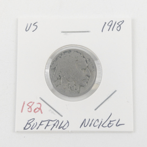 lot 182 image: 1918 Buffalo Nickel Nice