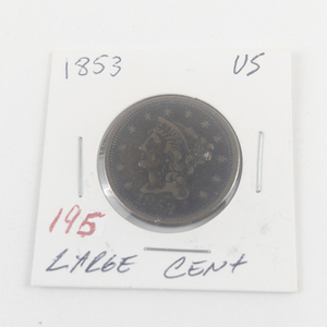 lot 195 image: 1853 Large Cent