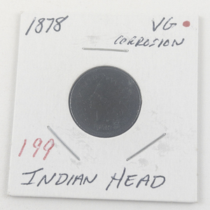 lot 199 image: 1878 Indian Head Cent (corrosion)