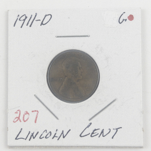 lot 207 image: 1911-D Lincoln Cent