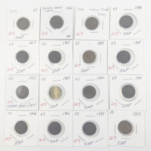 lot 209 image: 16) Mixed dates Indian Head Cents