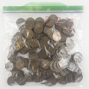lot 227 image: 1.5 pounds (approx. 220) mixed date wheat cents, 30s, 40s, 50s