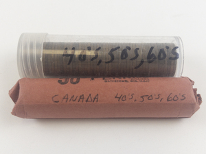 lot 271 image: 2) rolls of Canadian Pennies 40s, 50s, 60s