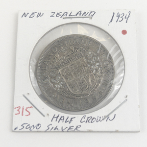 lot 315 image: New Zealand Silver 1934 Half Crown