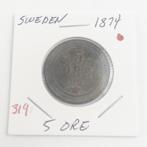 lot 319 image: Sweden 1874 5 Ore