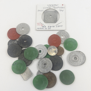 lot 332 image: Group of Misc. tax tokens various states and