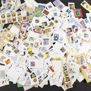 lot 338 image: Large bag of vintage canceled stamps