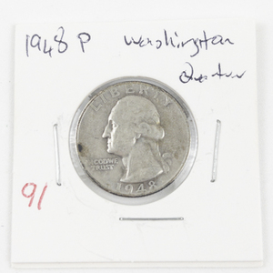 lot 91 image: 1948 Washington Quarter