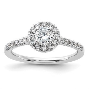 .75 Carat Diamond Halo Ring. Set in 14K White Gold Retail $ 3700.00
