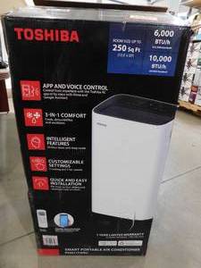 lot 26 image: Toshiba 6,000 BTU (10,000 BTU ASHRAE) 115-Volt Smart Wi-Fi Portable Air Conditioner for upto 250 sq. ft.