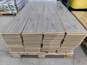 lot 17 image: Gray 8 x 48 Click Plank Laminate Water Resistant Flooring With Pad (340 sq.ft)