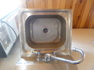 lot 18 image: Small Stainless Steel Sink with Faucet