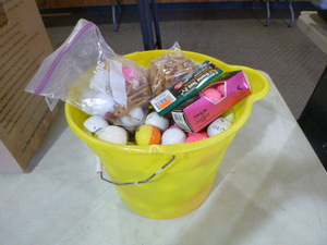 lot 99 image: Bucket of Golf Balls and Tees